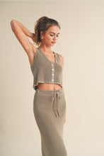 Load image into Gallery viewer, Karlee Vest + Maxi Skirt | Green Grey | Sold Separately