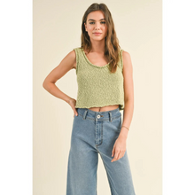 Load image into Gallery viewer, Textured Knitted Crop Top | Lime