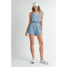 Load image into Gallery viewer, Denim Sleeveless Crop + Short Set