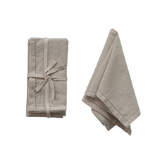 Load image into Gallery viewer, Cotton + Linen Napkins w/Stitch | Set of 4