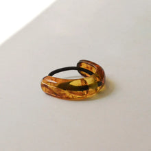 Load image into Gallery viewer, Wide Arch Resin Ponytail Hair Tie | Brown