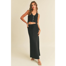 Load image into Gallery viewer, Karlee Vest + Maxi Skirt | Black