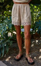 Load image into Gallery viewer, Lace Detail Shorts | Pearl