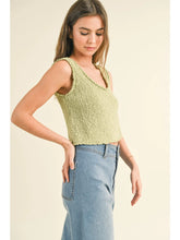 Load image into Gallery viewer, Textured Knitted Crop Top | Lime