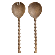 Load image into Gallery viewer, Salad Servers w/Carved Handles | Set of 2