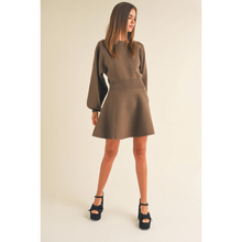 Load image into Gallery viewer, Mia Balloon Sleeve Sweater Dress | Mocha