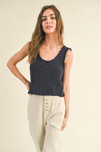 Load image into Gallery viewer, Textured Knitted Crop Top | Navy