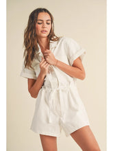 Load image into Gallery viewer, Washed Denim Romper | White