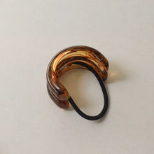 Load image into Gallery viewer, Wide Double Arch Resin Ponytail Hair Tie | Brown