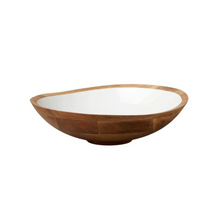 Load image into Gallery viewer, Mango Wood + White Enamel Bowl | Extra Large