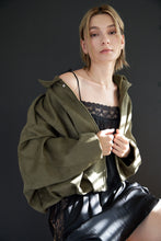 Load image into Gallery viewer, Oversized Suede Balloon Jacket | Olive