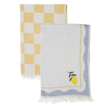 Load image into Gallery viewer, Hand Stitched Kitchen Towel | Lemon