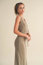 Load image into Gallery viewer, Karlee Vest + Maxi Skirt | Green Grey | Sold Separately