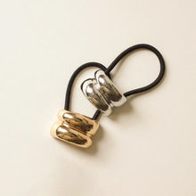Load image into Gallery viewer, Wide Double Arch Metal Ponytail Hair Tie | Gold