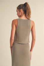 Load image into Gallery viewer, Karlee Vest + Maxi Skirt | Green Grey | Sold Separately