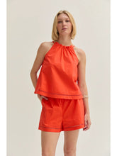 Load image into Gallery viewer, Reese Poplin Lattice Trim Shorts | Orange