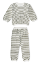 Load image into Gallery viewer, Organic Tee + Pant Slouch Set | Olive Stripes