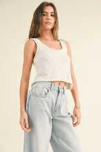 Load image into Gallery viewer, Textured Knitted Crop Top | White
