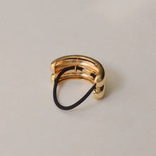 Load image into Gallery viewer, Wide Double Arch Metal Ponytail Hair Tie | Gold