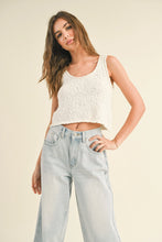 Load image into Gallery viewer, Textured Knitted Crop Top | White