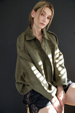 Load image into Gallery viewer, Oversized Suede Balloon Jacket | Olive