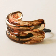 Load image into Gallery viewer, Wide Double Arch Resin Ponytail Hair Tie | Brown