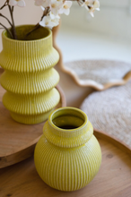 Load image into Gallery viewer, Chartreuse Ceramic Vases | 3 Sizes