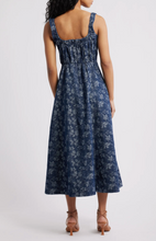 Load image into Gallery viewer, Floral Denim Midi Dress