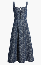 Load image into Gallery viewer, Floral Denim Midi Dress