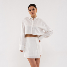 Load image into Gallery viewer, Cropped Workwear Linen Top