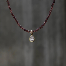 Load image into Gallery viewer, Smoky Burgundy Bezel Necklace