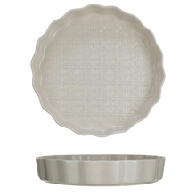 Load image into Gallery viewer, Ivory Fluted Embossed Stoneware Pie Dish