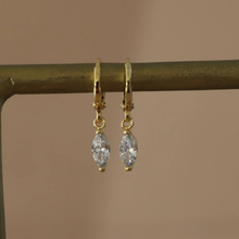 Load image into Gallery viewer, Marquise Cz Drop Huggies