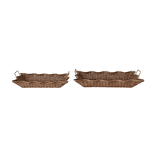 Load image into Gallery viewer, Hand-Woven Rattan Scalloped Nesting Trays | 2 Sizes