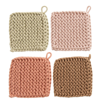 Load image into Gallery viewer, Cotton Crocheted Potholder | 4 Colors