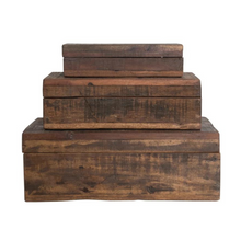 Load image into Gallery viewer, Reclaimed Wood Boxes | Set of 3