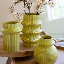 Load image into Gallery viewer, Chartreuse Ceramic Vases | 3 Sizes