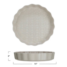Load image into Gallery viewer, Ivory Fluted Embossed Stoneware Pie Dish