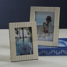 Load image into Gallery viewer, Ribbed Ivory Resin Photo Frame | 2 Sizes
