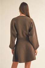 Load image into Gallery viewer, Mia Balloon Sleeve Sweater Dress | Mocha
