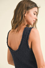 Load image into Gallery viewer, Textured Knitted Crop Top | Navy