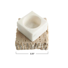 Load image into Gallery viewer, Marble + Travertine Tealight Holder