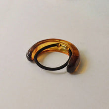 Load image into Gallery viewer, Wide Arch Resin Ponytail Hair Tie | Brown