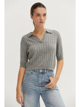Load image into Gallery viewer, Saman Pointelle Polo Top