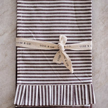 Load image into Gallery viewer, Stripe Ruffle Dish Towels | Brown | Set of 2