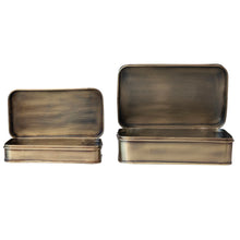Load image into Gallery viewer, Antique Brass Boxes | Set of 2