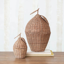 Load image into Gallery viewer, Rattan Lemon Shaped Baskets | Set of 2