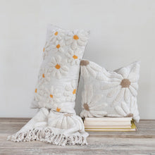 Load image into Gallery viewer, Tufted Flowers Lumbar Pillow