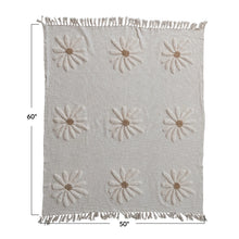 Load image into Gallery viewer, Tufted Flowers + Fringe Throw