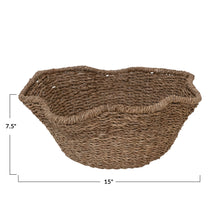 Load image into Gallery viewer, Decorative Woven + Rattan Ruffled Bowl